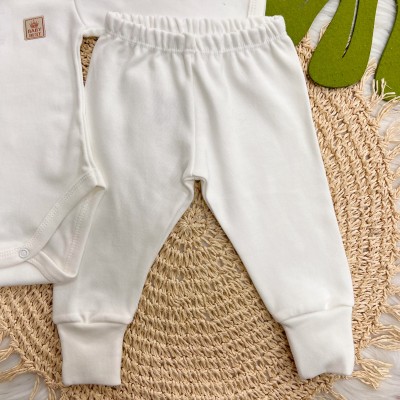 Conj. Body e Calça 100% Algodão Egípcio com Proteção UV50+ - Branco